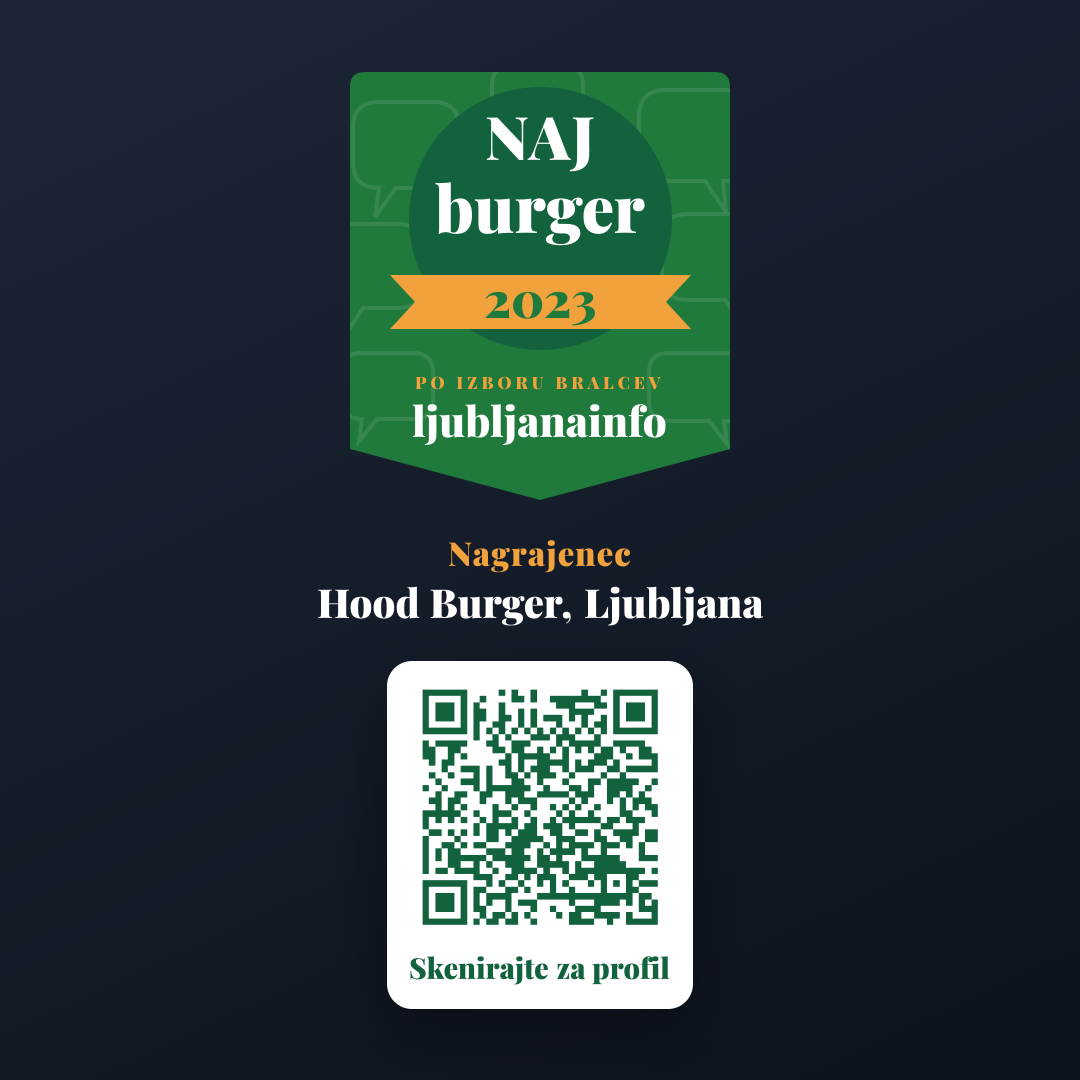 Predogled (Instagram / FB objava) za Hood Burger, Ljubljana